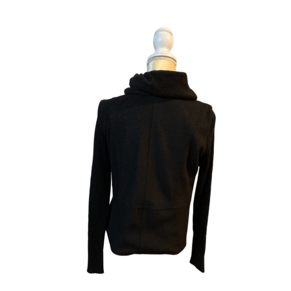 Araso Short Jacket/ Cardigan Lined Black Pleated Front M - Picture 3 of 9